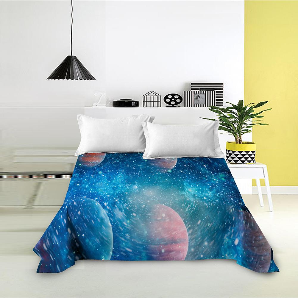 Galaxy Weltraumdruck King Queen Spannbettlaken 3D Sternenhimmel Bettwäsche Laken Universum Weiches Polyester Bettwäsche Leinen für Jungen Teenager Erwachsene