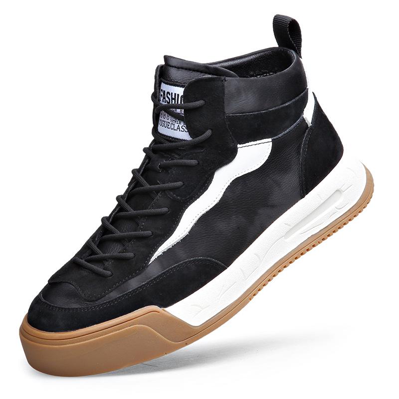 Men s Velvet-Lined High-Top Color Block Sneakers - Warm, Casual, Comfy, Soft Sole 43