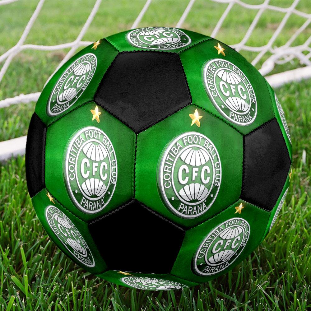 Coritiba FC Size 5 Soccer Ball, Machine-Stitched PVC, Durable & High Bounce, All Ages Fit, Fan Merchandise, Matches & Outdoor Use.