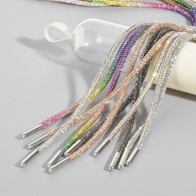 1ks DIY Strings štrasové tkaničky, luxusní duhové diamantové tkaničky do bot, tkaničky do tenisek, kulaté tkaničky do bot, 100CM
