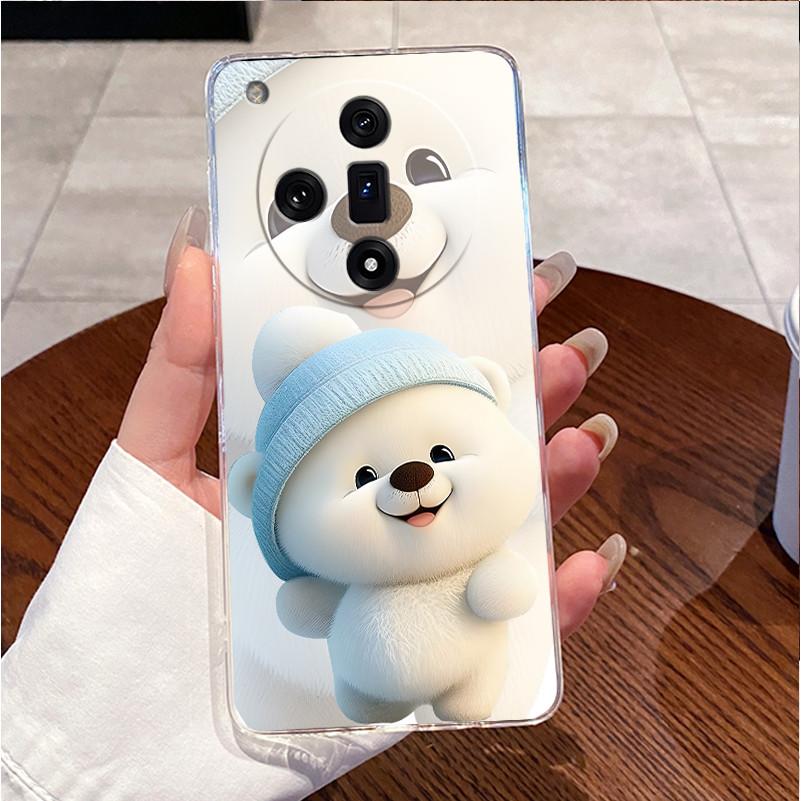 Case For OPPO Find X7 / X7 Ultra Pro 5G Clear Luxury Cute Love Rabbit Funny Pattern Slim Soft TPU Back Cover Silicone Phone Case