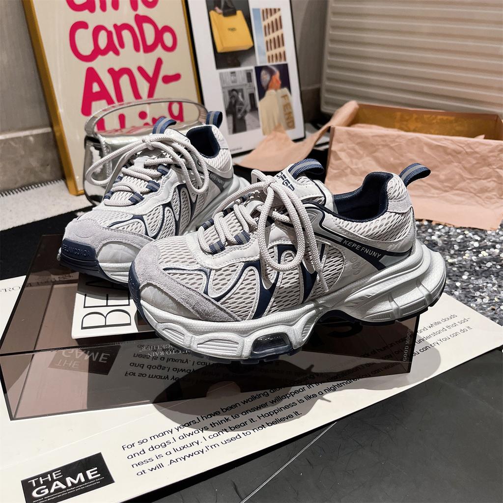 Dad Shoes Women Ins Super Hot Old Polished Thick-soled Muffin Dad Shoes Retro Sneakers Small Casual Shoes