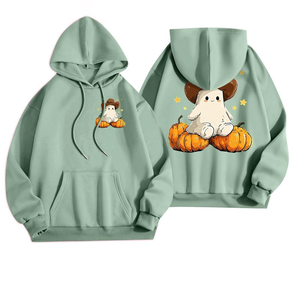 Women's Casual Fashion Halloween Printed Leisure Hooded Sweatshirt With Pockets