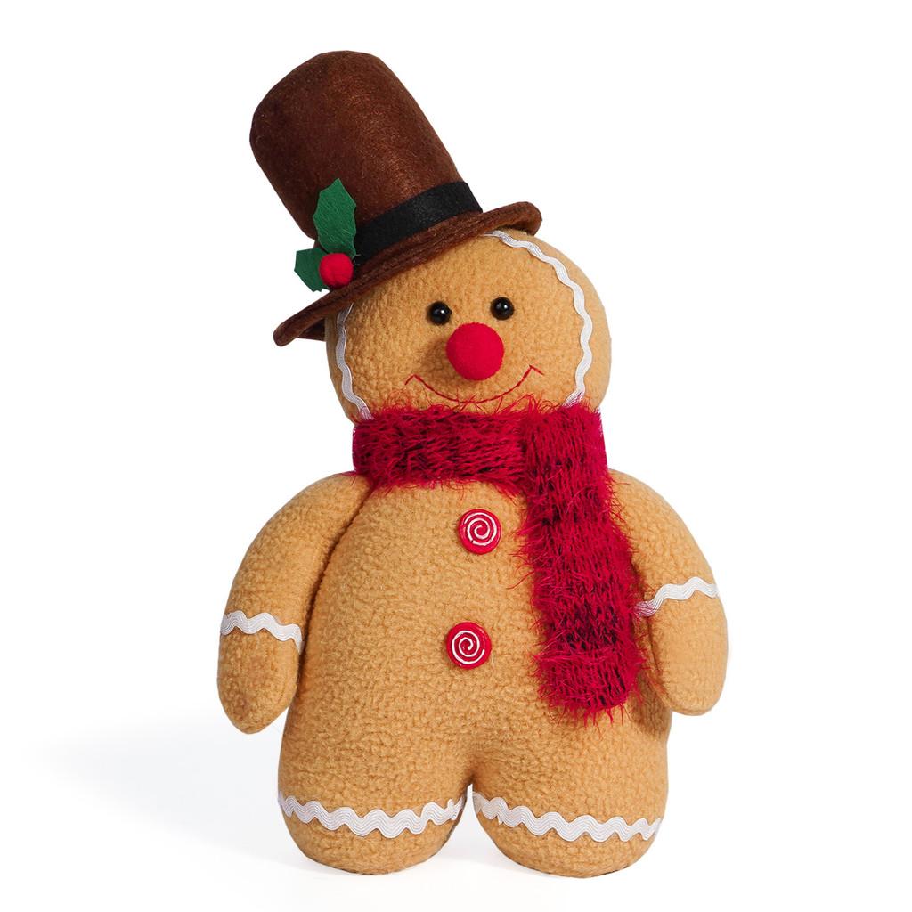 Adorable 2024 Christmas Gingerbread Man Doll Decorative Figure For Festive Holiday Decor