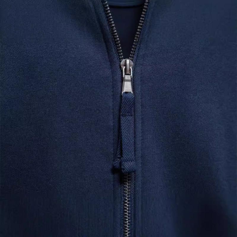 2024 Herren Colorblock Kapuzenpullover mit Stehkragen - Herbst/Winter Lässiger Langarm Reißverschluss Strickjacke