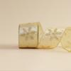 Gold Christmas Ribbons Imitation Hemp Material Bows Craft Decoration  Christmas Decorations