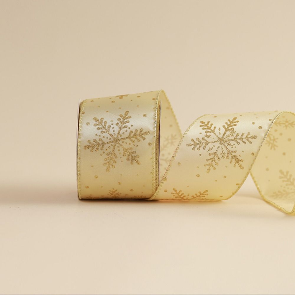 Gold Christmas Ribbons Imitation Hemp Material Bows Craft Decoration  Christmas Decorations