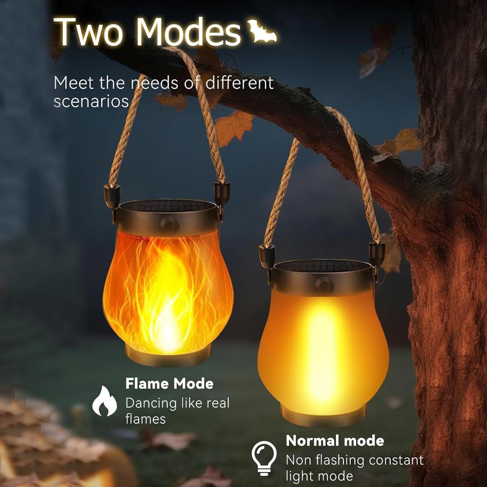Solar Powered Garden Lantern Flickering Camping Light IP65 Waterproof Garden Lights for Walls Patios Pathways and Backyard Decor