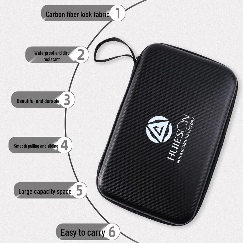 Huicheng EVA Carbon Fiber Ping Pong Paddle Case