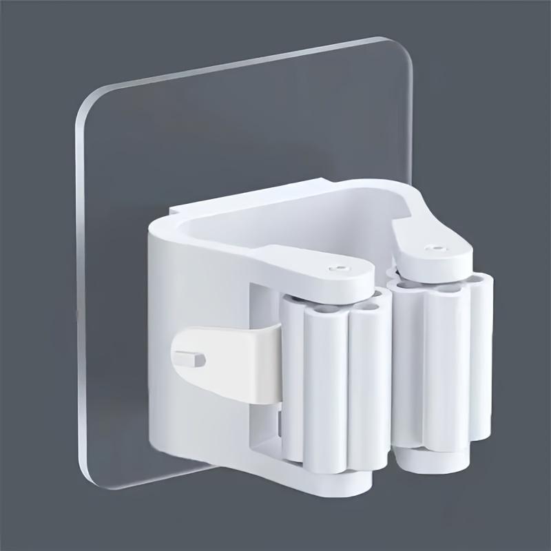 5pc Wall-Mounted Mop Organizer Holder,Durable Space-Saving Storage Rack for Sponges, Mops, and Brooms,Ideal for Bathroom