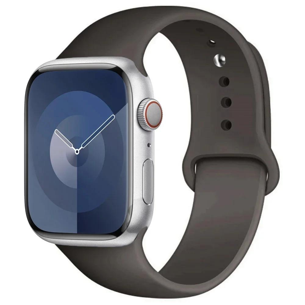 Silicone Strap For Apple Watch band 45mm 44mm 41mm 42mm 40mm 49mm 38mm correa bracelet iWatch series 9 8 5 4 3 8 6 SE 7 Ultra 2