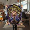 1PC Tree of Life Print Flannel Blanket, High quality All Seasons, Home Decor, Warmth and Comfort, Perfect for Christmas Gifts