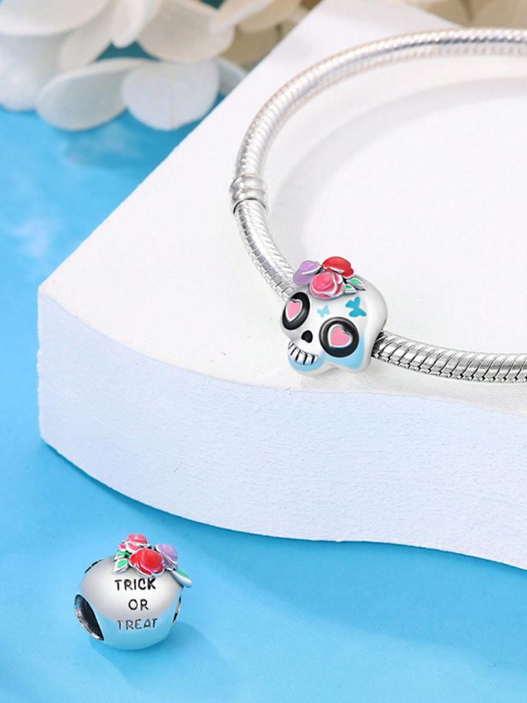 Copper Plated Original Charms Halloween Skull Beads Fit Bracelet Women'S Jewelry Gift