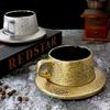 Tasse à café créative en céramique dépolie avec soucoupe, tasse de bureau de luxe, ensemble de tasses pour le thé de l'après-midi, vaisselle pour la maison