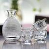 UOSO Japanese Style Hammered Glass Sake & Wine Warmer Set
