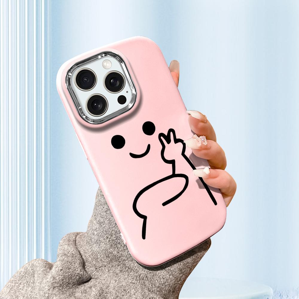 For iPhone 15 14 13 11ProMax 14 15 16 Samsung S25 S24 S23 S22 Redmi 10 13 14C Cartoon Black Cat Silver Edge Soft Liquid Silicone Protective Casing