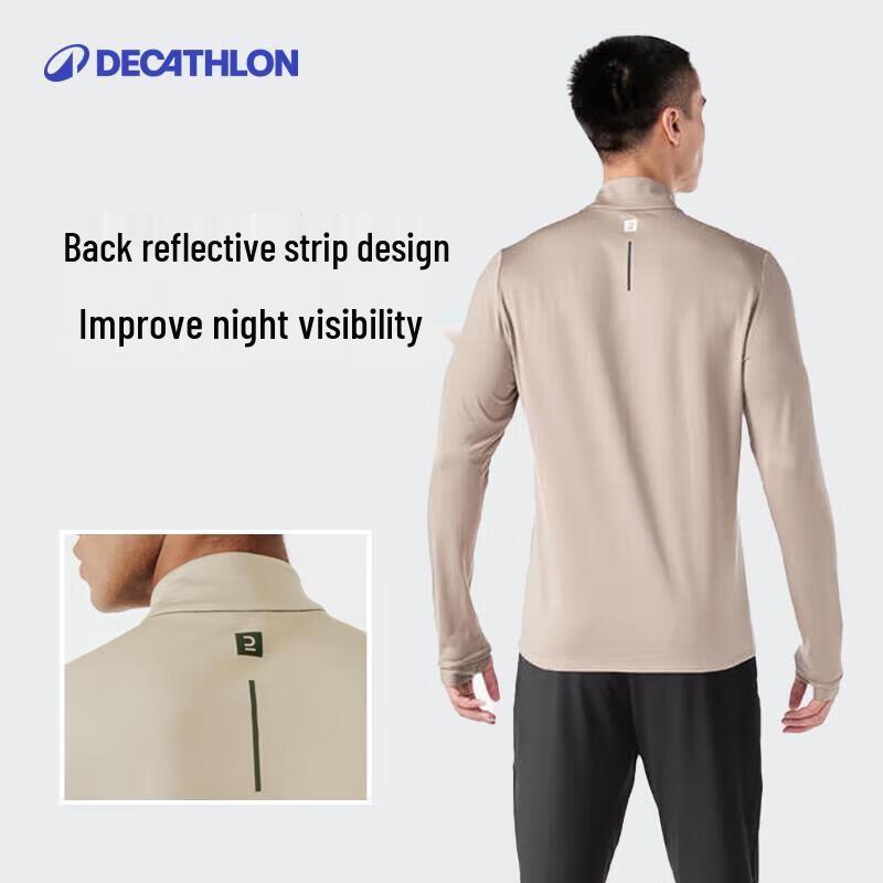 Decathlon Men's Warm Quick-Dry Long-Sleeve Running T-Shirt