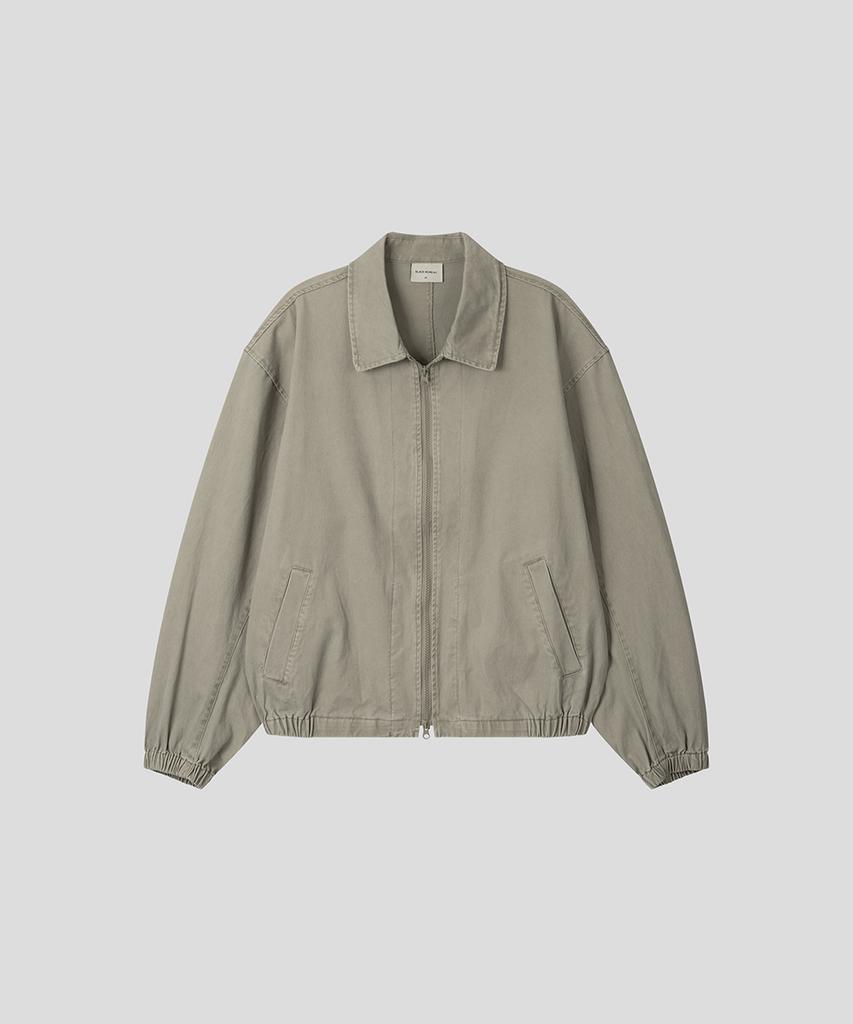 Black Moment Signature Washed Cotton Oversized Blouson [Gray]