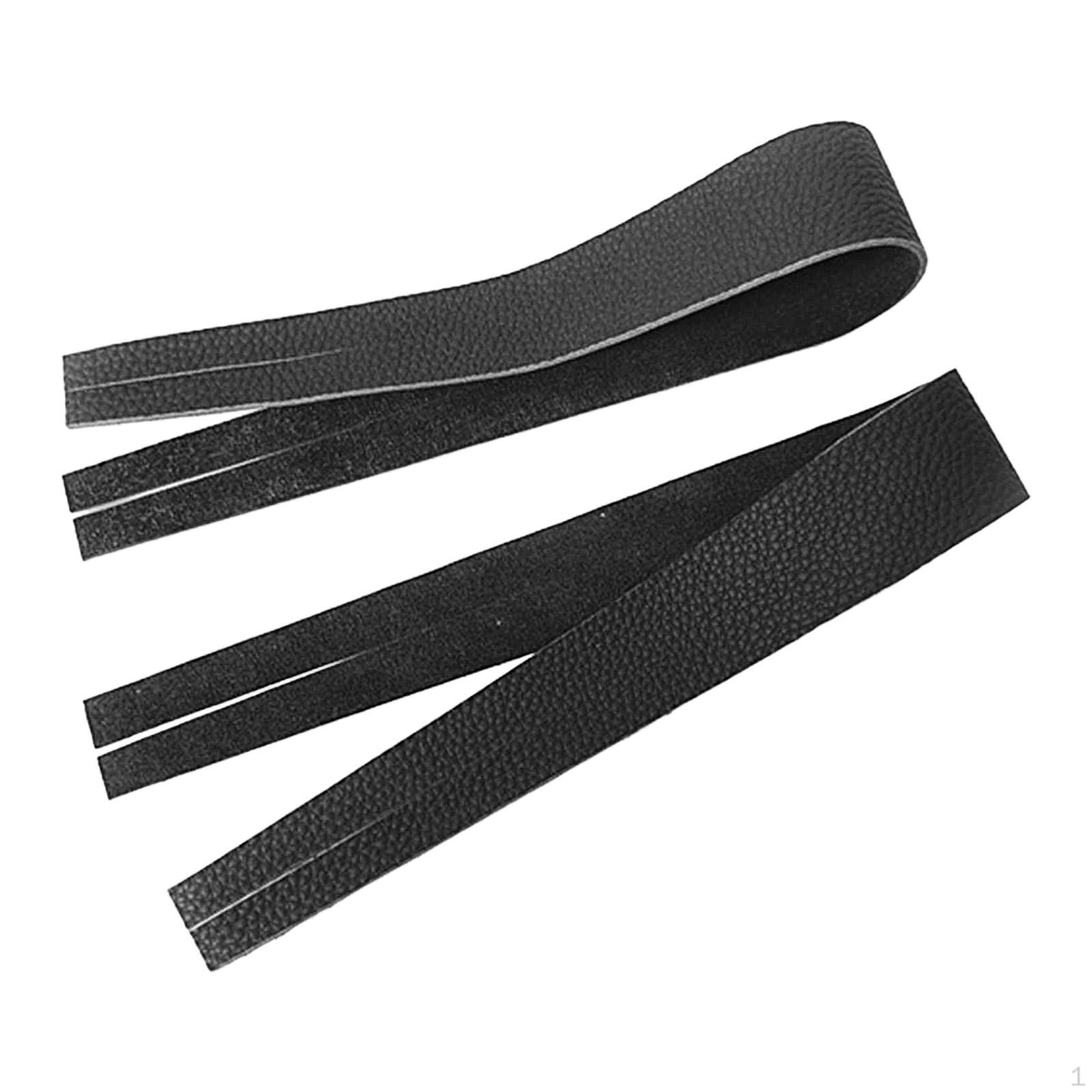 

2 Pieces Cymbal Straps Leather Wristband Percussion Instrument Accessory Handles Soft Black