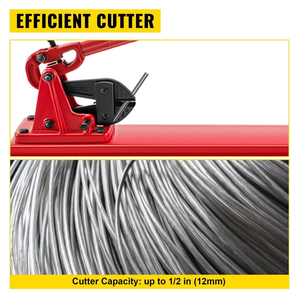 24\" Bench Type Hand Swager, Cutting Capacity 3/8\" Bolt Cutter Bench Type, Hardness 35-45HRC Crimping Tool Bench Wire Rope Cable, Red Swaging Machine