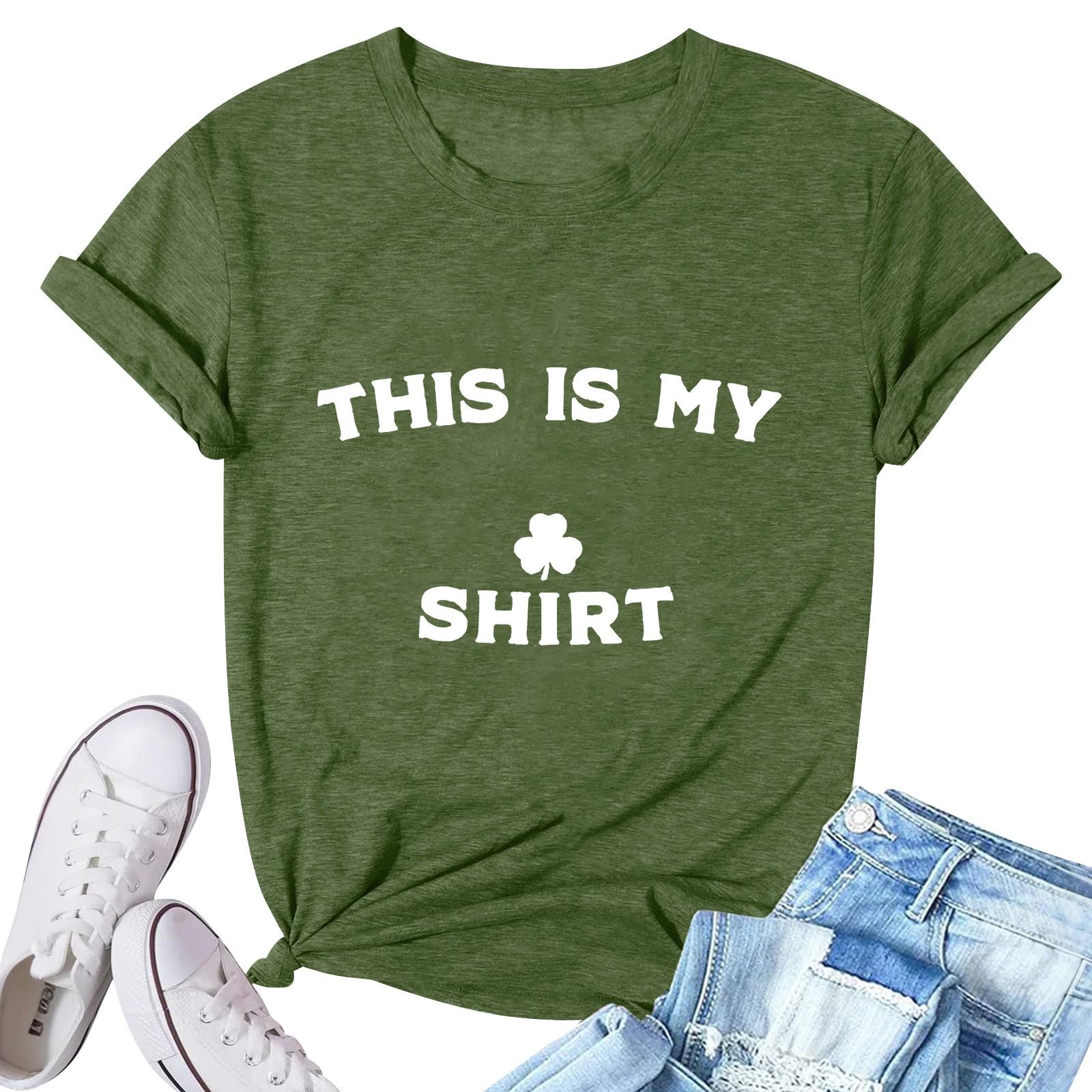 

Женский топ с круглым вырезом, повседневный принт, футболка с короткими рукавами L армия зеленый