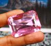 Washington's Birthday 182.50 Carat Pink Topaz Lap Created Emerald Shape Certified Gemstone SN633