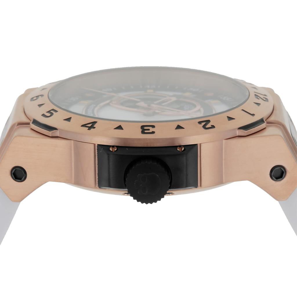 VENTO Biała Tarcza Stal Nierdzewna Guma Automatyczny Naciąg Wodoodporny 10 ATM 44MM Zegarek Mody HW424401 [Wodór] Męski