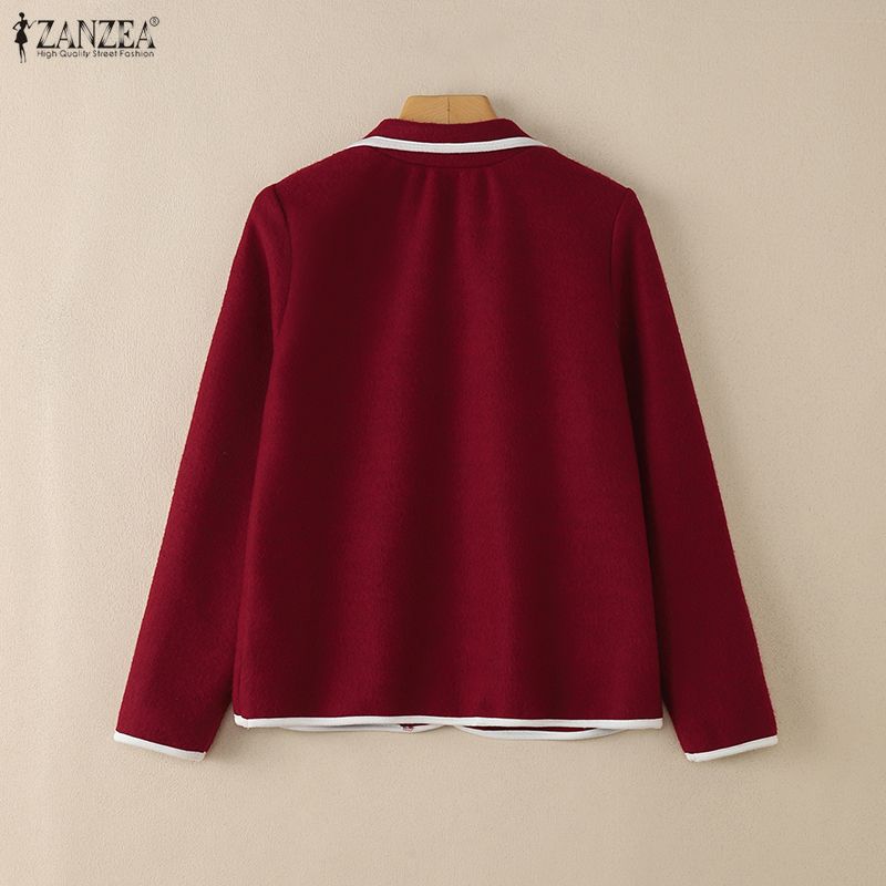 ZANZEA Women Casual Solid Color Loose Long Sleeve Blouse