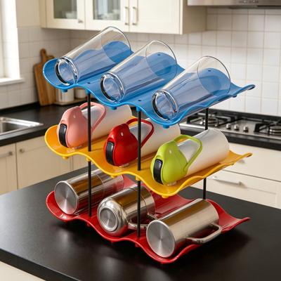 Uchwyt na kubek do Wave Board, Pionowy, Oszczędzający Miejsce Design, Stabilny, Zmontowany Slot na Wave, Łatwy Dostęp, Organizer Kuchenny