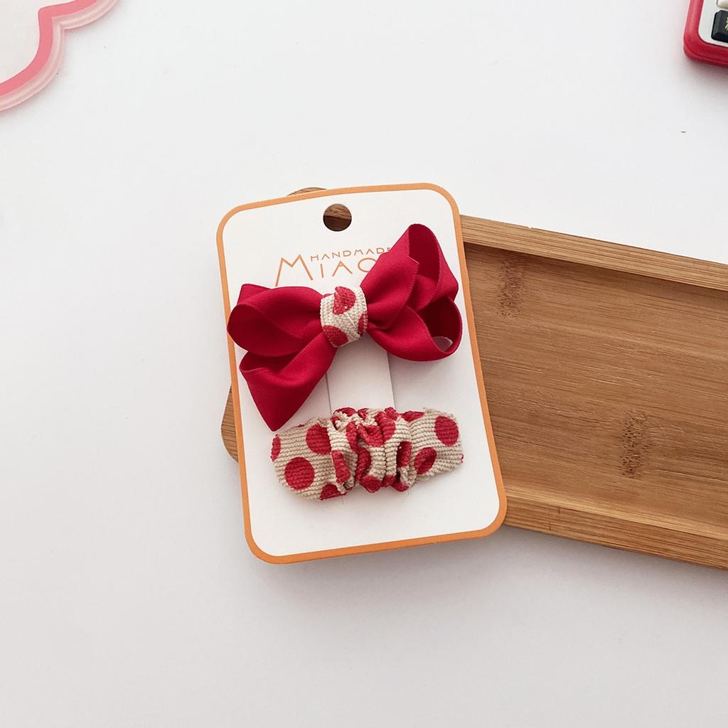 Kawaii Red Bowknot Dot Hairpins Children Baby Girls Kids Hair Clips Bow Pin Barrettes Accessories Hairclip Headdress Headwear