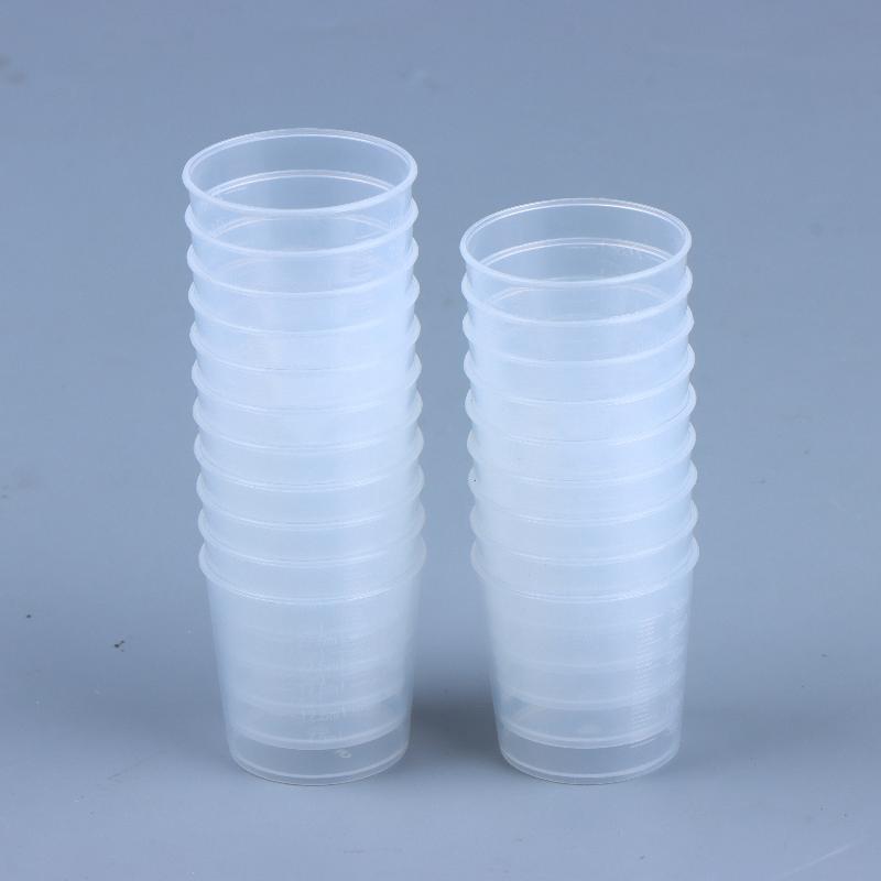 20Pcs Clear Graduated Measuring Cup Mini Plastic Laboratory Beaker Scale Graduated Transparent Mixing Cup Kitchen Baking