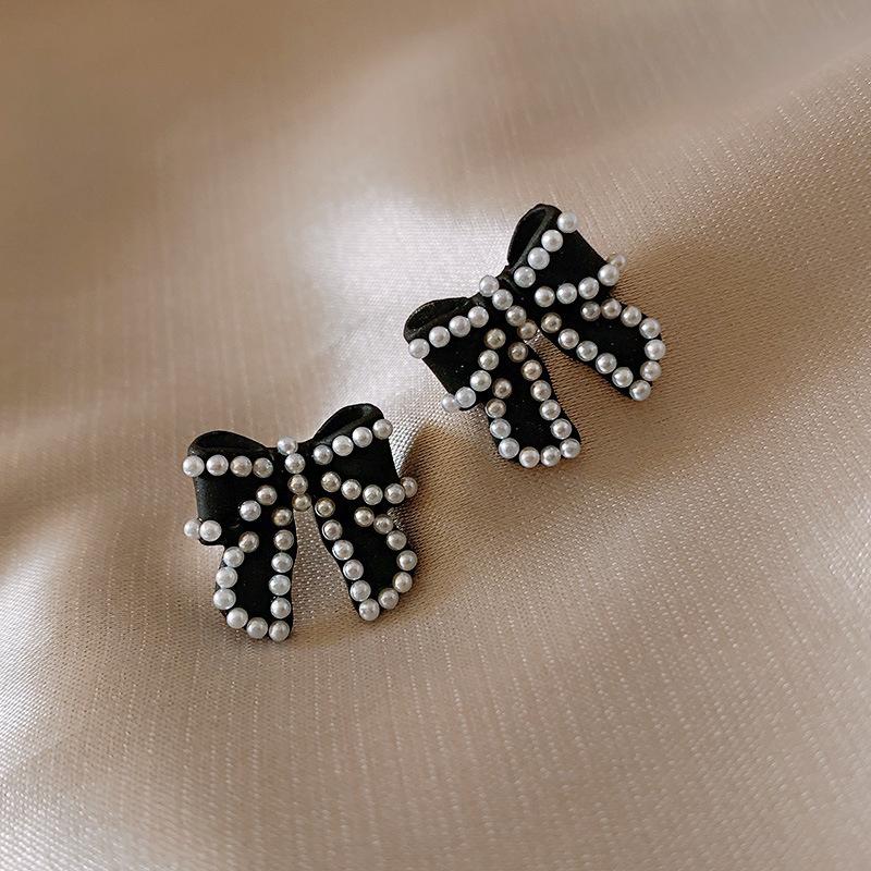 Boucles d'oreilles clous Petite Perle Aiguille Argent Tempérament Haut de gamme Géométriques Boucles d'oreilles pour Trou d'oreille Mignonnes Serties de Diamants Boucles d'oreilles Personnalisées