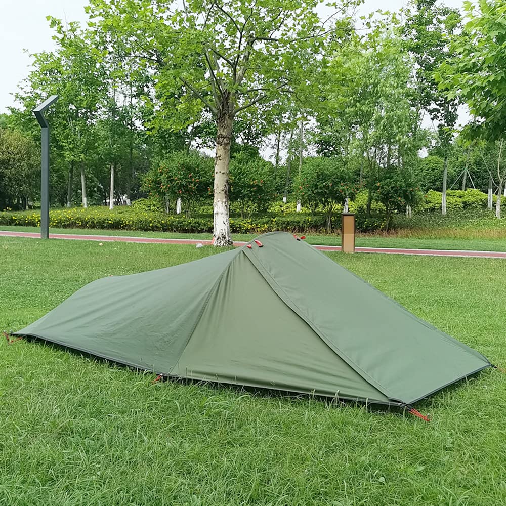 Bulaned Ultralight Outdoor Camping Tent One Person Camping Tent Water Resistant Tent Aviation Aluminum Support Portable Sleeping Bag Tent