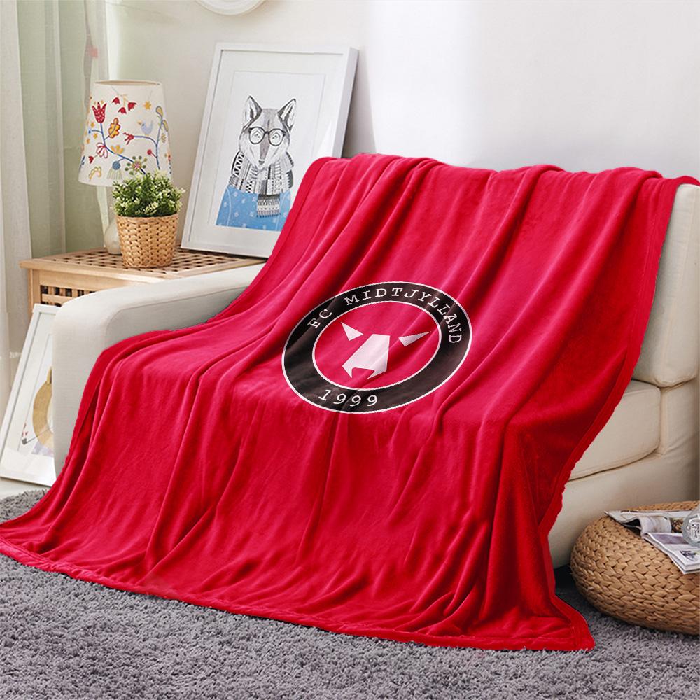 FC Midtjylland Flanelldecke mit Aufdruck, Hohe Qualität, Bequem für alle Jahreszeiten, Heimdekoration, Wärme und Komfort