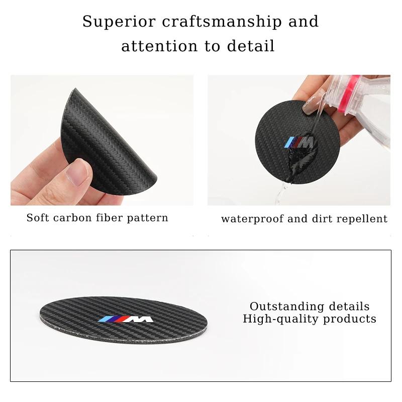 2025 Varm Karbon Bil Koppholder Matte Interiør Vannkopp Underlag Pute For BMW M Sport M2 M3 M4 M5 M6 E46 E90 E60 F10 F30 E39 E36 F20 E8