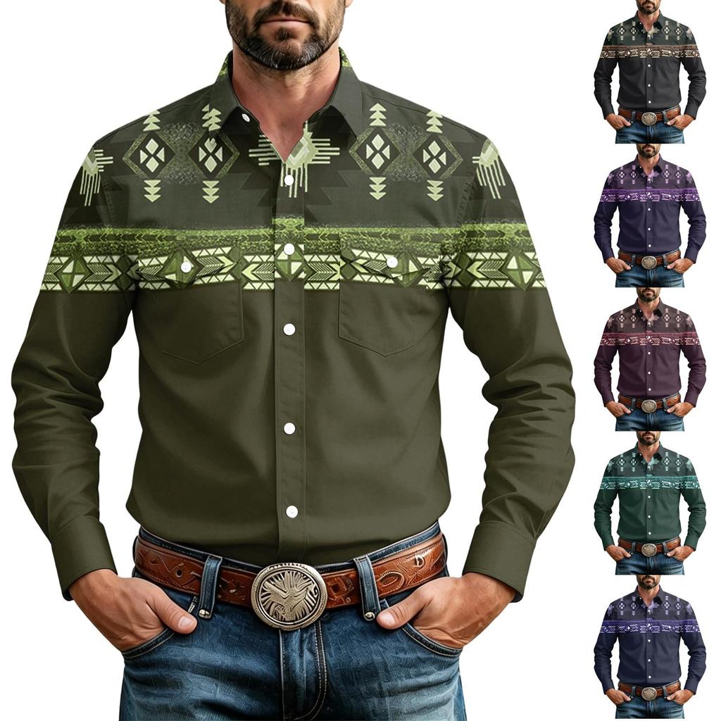 Men's Basic Long Sleeve Button Front Cardigan Shirt with Two Pockets for Casual Everyday Wear