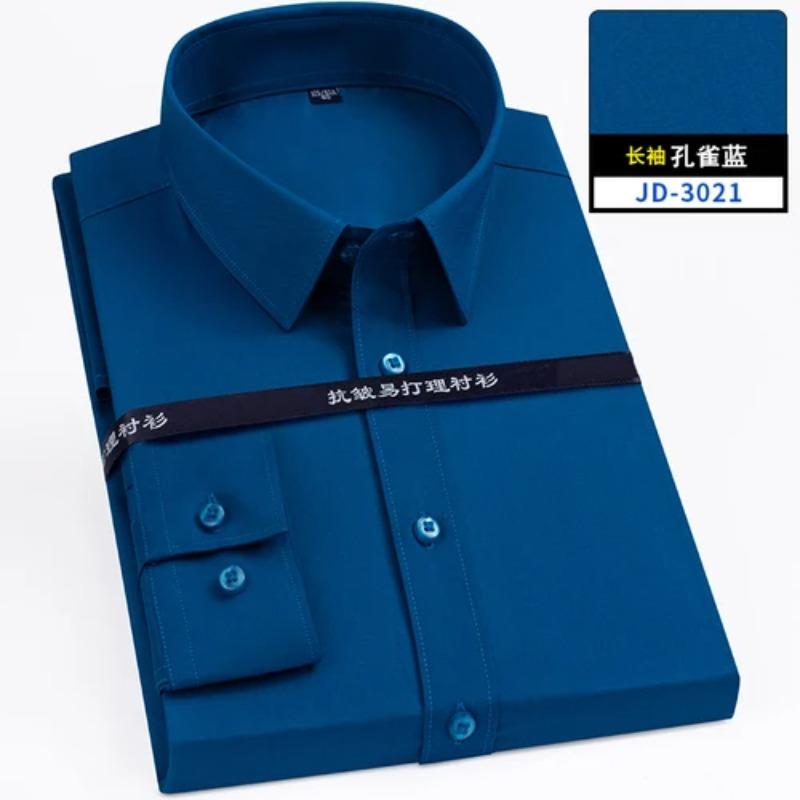 4XL 5XL 6XL 7XL 8XL Bamboo Fiber Plaid Shirt Striped Blue Casual Business Longsleeve Shirt for Men Streetwear Slim Fit Shirt Men