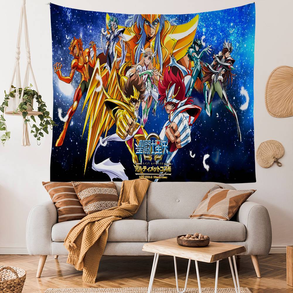 Retro Saint Seiya Anime Tapestry Indian Buddha Wall Decoration Witchcraft Bohemian Hippie Wall Hanging Sheets