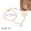 14K Gelbgold plattierter Edelstahl Handketten Armband für Damen Zierliches Zirkonia Armband und Ring Kette Körper Schmuck