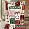Coperta in Flanella Stampata con Nome Personalizzato di Natale Caldo Confortevole Coperta da Letto Decorazione per la Casa Regalo Festivo