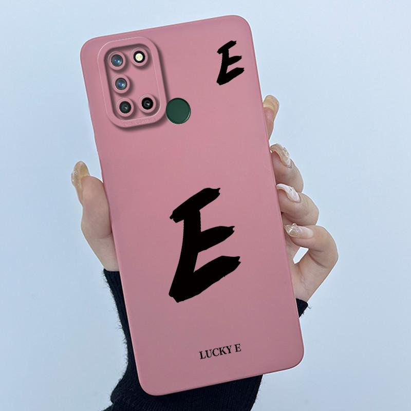 Casing For Realme 7i 7 i RMX2103 Realme C17 RMX2101 Phone Case Lucky Initial Letter Silicone Matte Soft Shockproof Bumper Cover