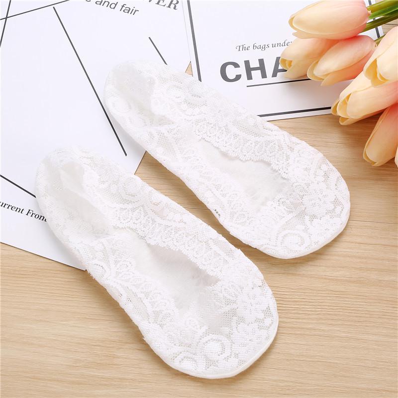 

Lace Low-Cut Non-Slip Invisible Socks for Women - Silicone Bottom Adult Size 35-39
