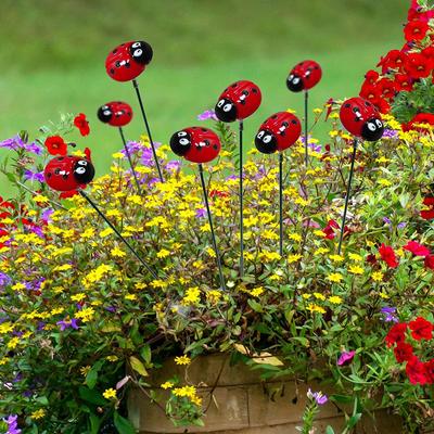 Bunch Of Insect Marienkäfer Multichamber Stakes Flower Pots Garden Yard Plant Decor