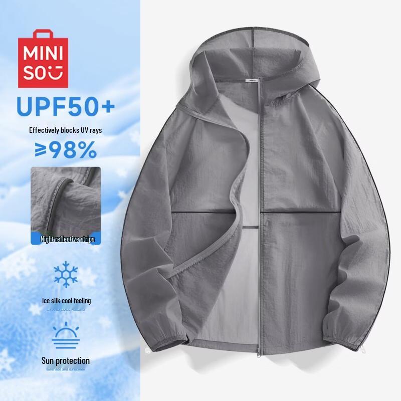 MINISO Men s UPF50+ Lightweight Hooded Sun Protection Jacket L