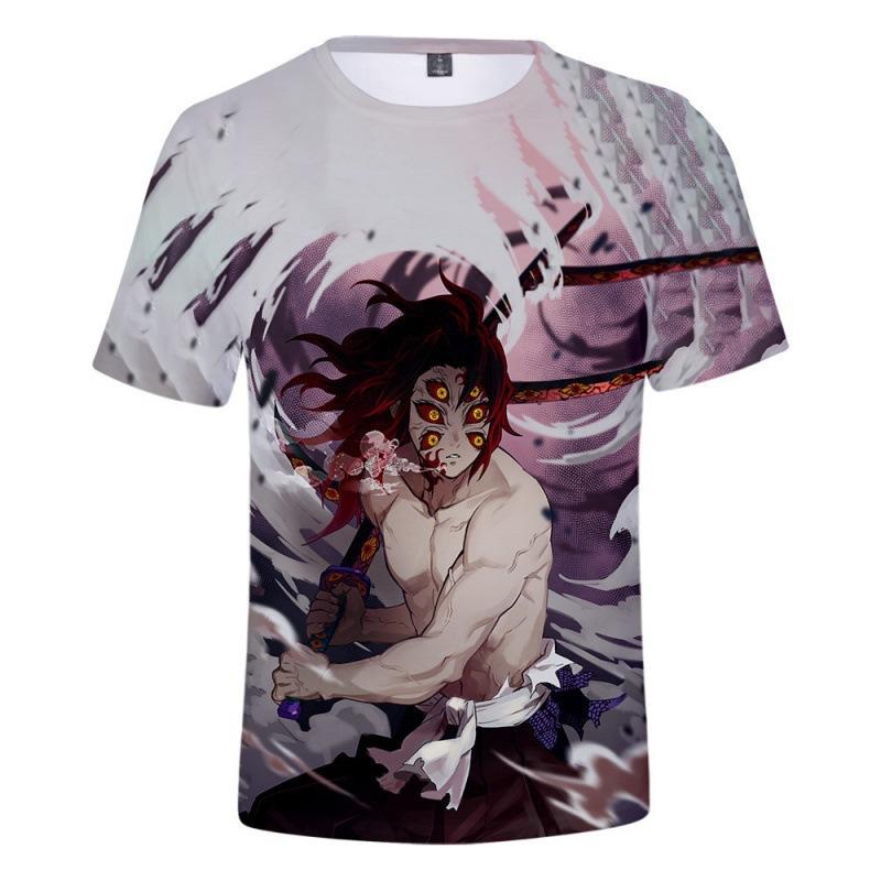 Letní Nová Série Ghost Slayer Dětské Oblečení 3D Barevný Tisk Ležérní Módní Pohodlné Tričko s Krátkým Rukávem