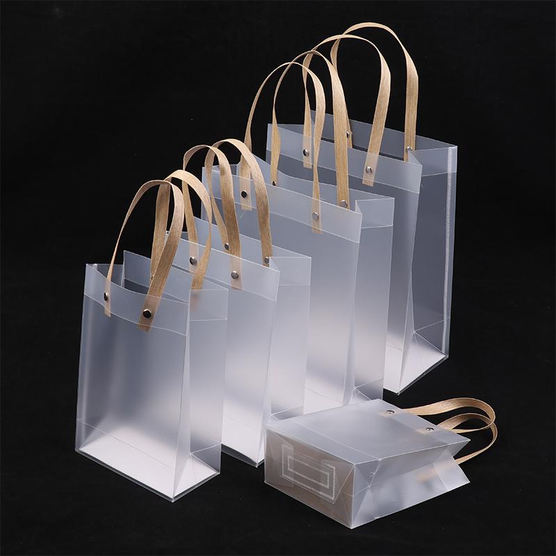 5Pcs Frosted Translucent Pvc Loot Bag Gift Bagbbags For Gifts Packing Bag Pvc Hand Bag Party Decor Souvenir Tote Bags