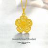 Korean Brass Peony Flower Pendant Ring - Women's Simple Jewelry