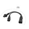 3-Prong C14 To C5+C13 Connector Adapter Cord Male Plug To Female Converter Wire