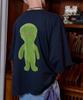 HOODHOOD Alien Graphic Oversized Short Sleeve T-Shirt Navy