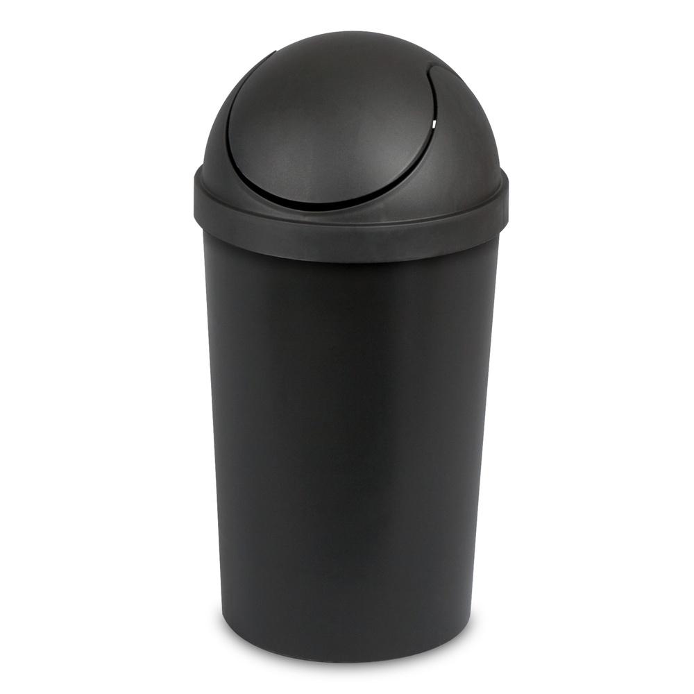 

Round Plastic Swing Top Trash Can 3 Gallon Wastebasket Easy Clean Lid Ideal Bathroom Office Indoor Use United States
